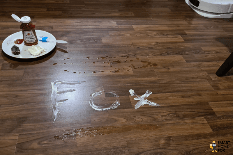 Различные пятна для теста Dreame L10s Ultra.